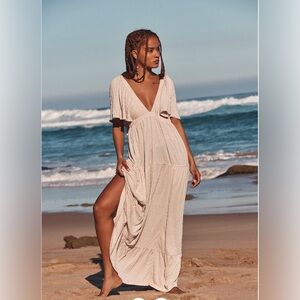 FP Beach La La Backless Salt Maxi Dress